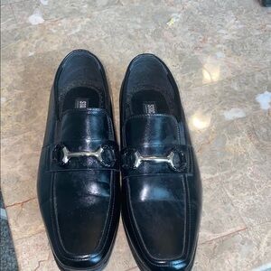 Stacy Adams Black Loafers with Silver Accent